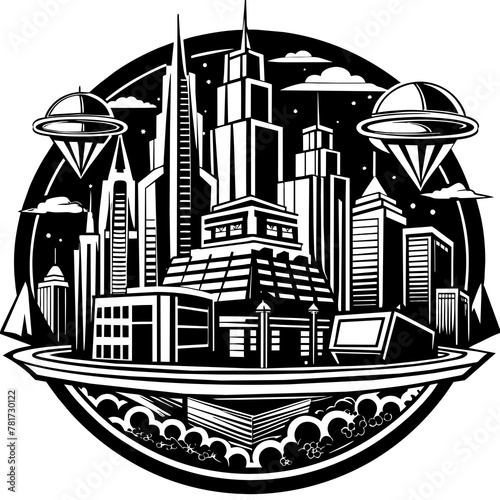        Future city vector illustration.
