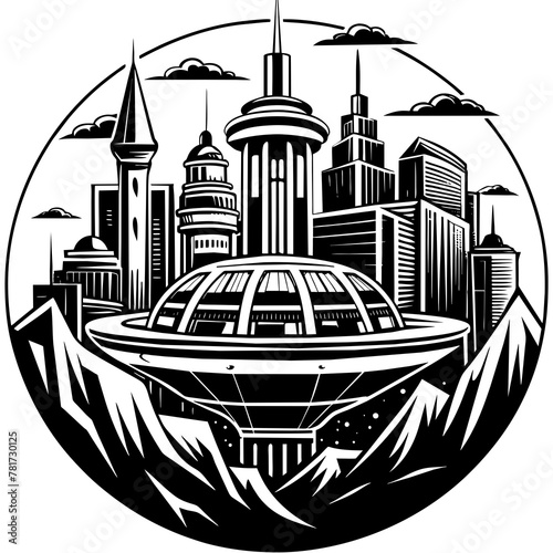        Future city vector illustration.
