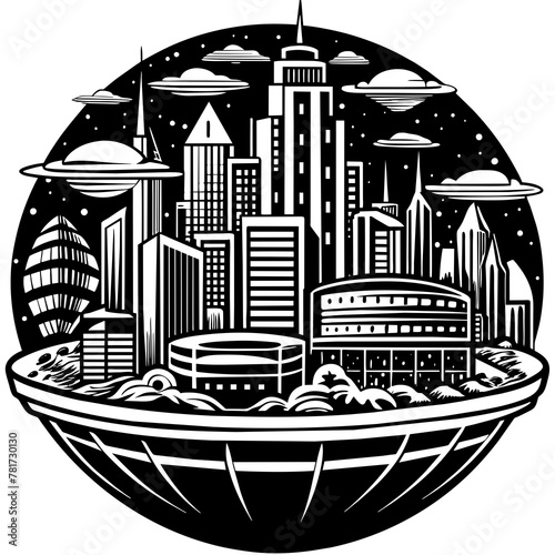        Future city vector illustration.

