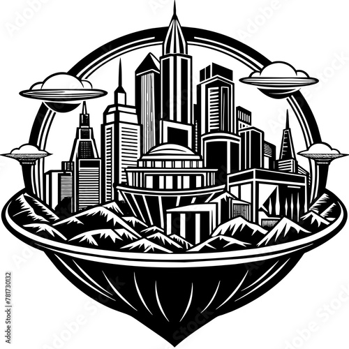        Future city vector illustration.
