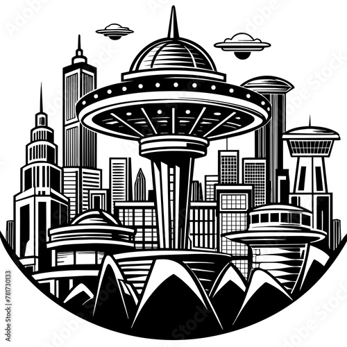        Future city vector illustration.
