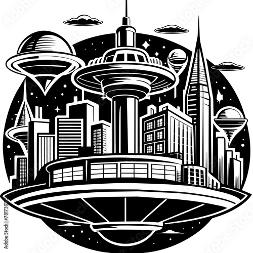        Future city vector illustration.
