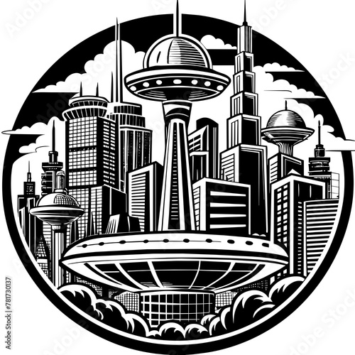        Future city vector illustration.
