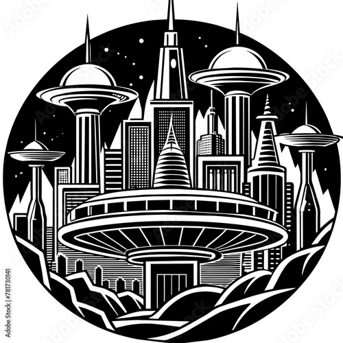        Future city vector illustration.
