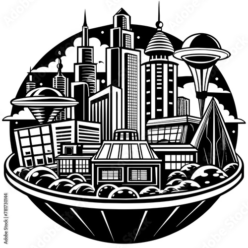        Future city vector illustration.
