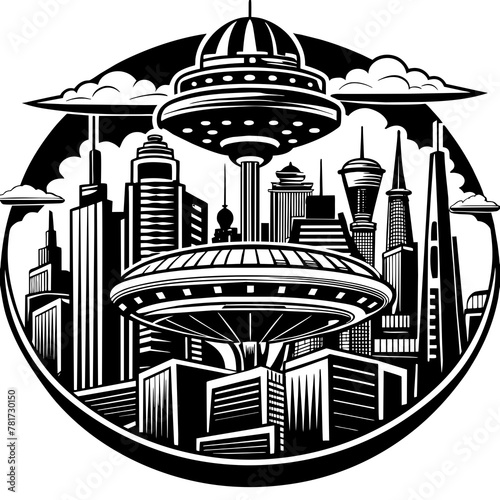        Future city vector illustration.
