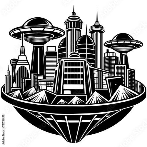        Future city vector illustration.
