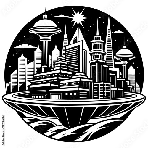        Future city vector illustration.
