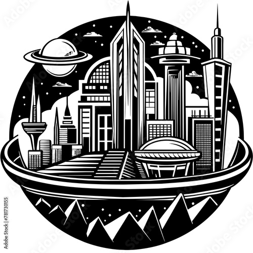        Future city vector illustration.
