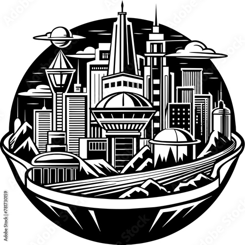        Future city vector illustration.
