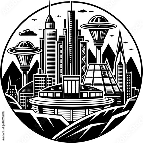        Future city vector illustration.
