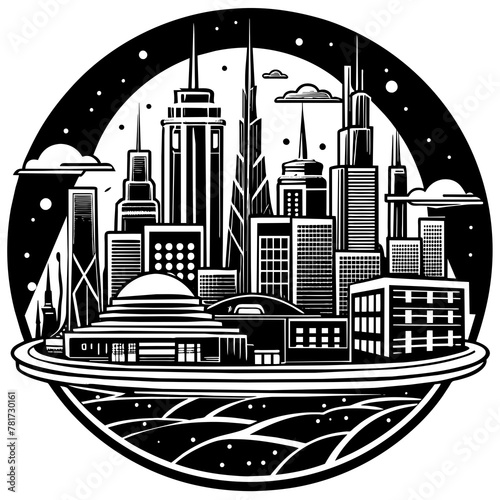        Future city vector illustration.

