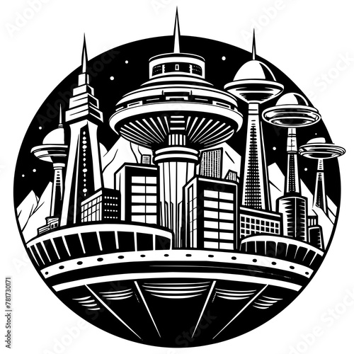        Future city vector illustration.
