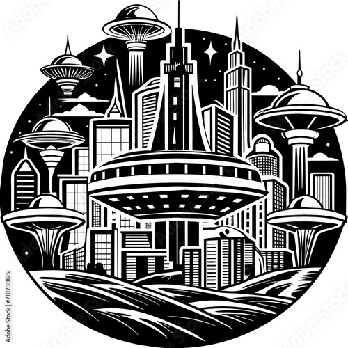        Future city vector illustration.
