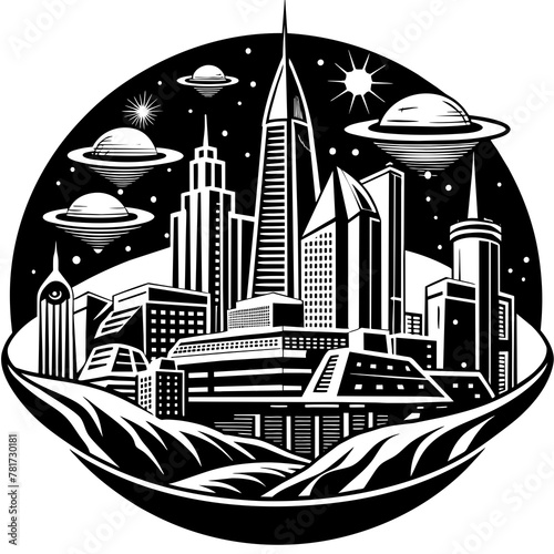        Future city vector illustration.
