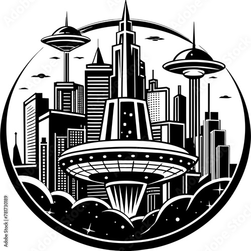        Future city vector illustration.
