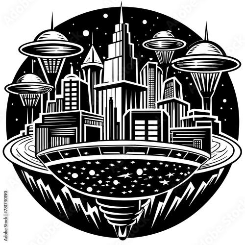        Future city vector illustration.
