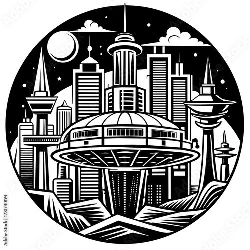        Future city vector illustration.
