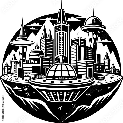        Future city vector illustration.
