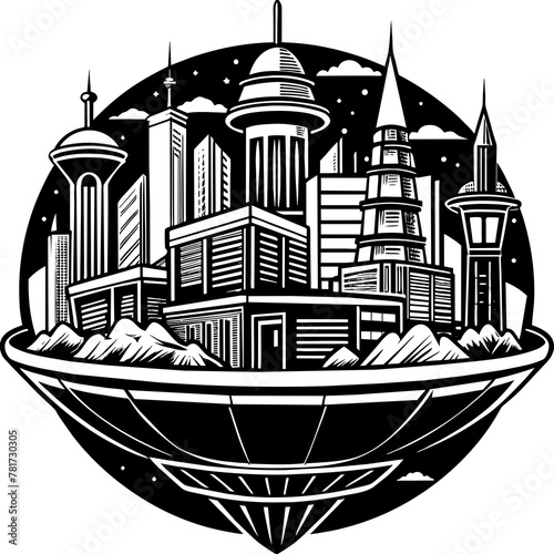        Future city vector illustration.
