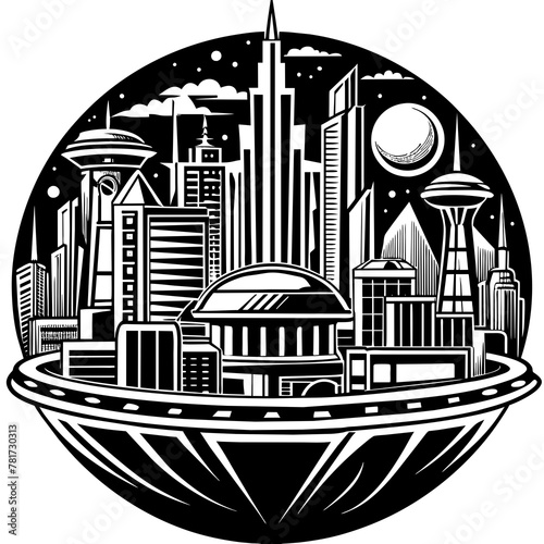        Future city vector illustration.
