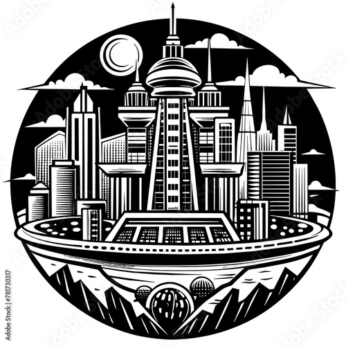        Future city vector illustration.
