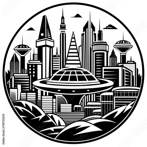        Future city vector illustration.
