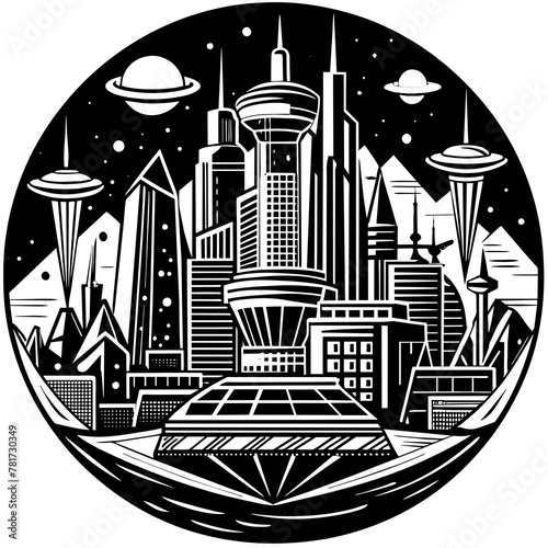        Future city vector illustration.
