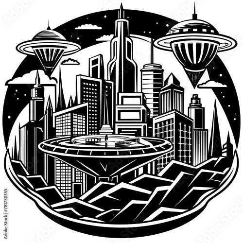        Future city vector illustration.

