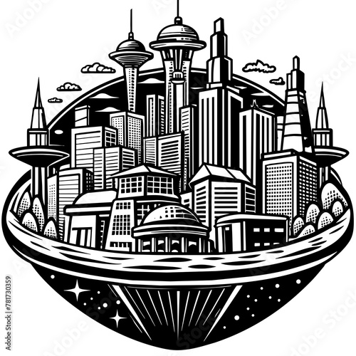        Future city vector illustration.
