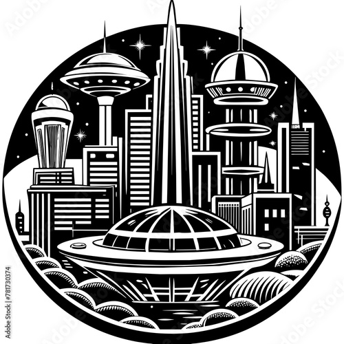        Future city vector illustration.
