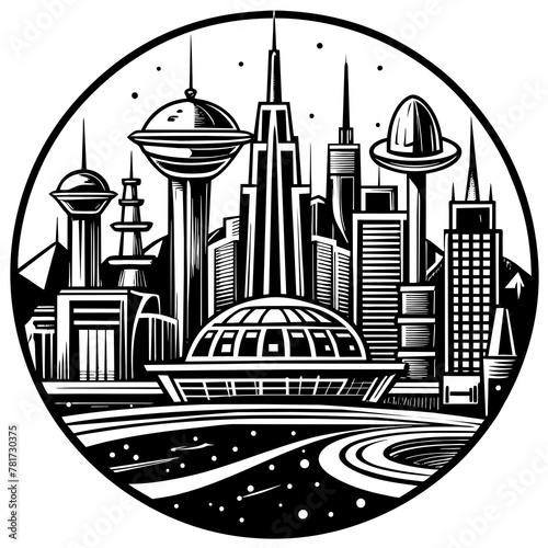        Future city vector illustration.
