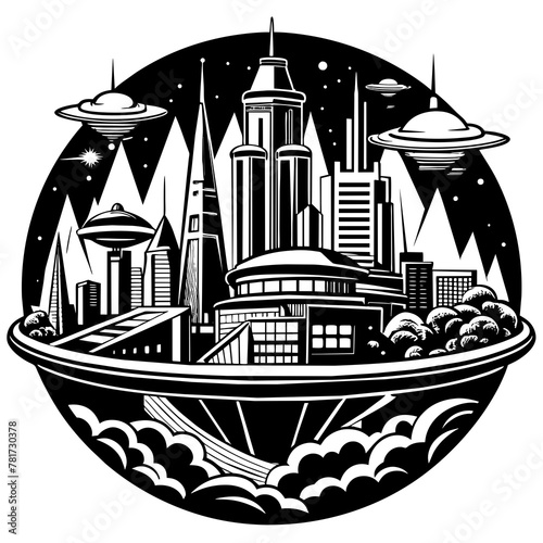        Future city vector illustration.
