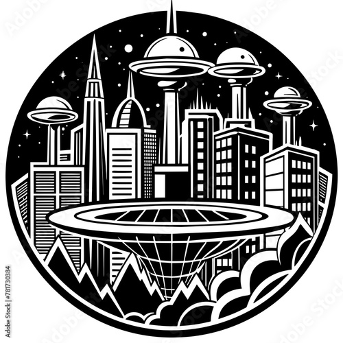        Future city vector illustration.
