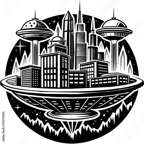        Future city vector illustration.
