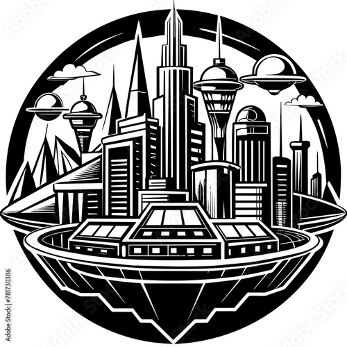        Future city vector illustration.

