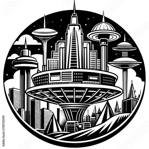        Future city vector illustration.
