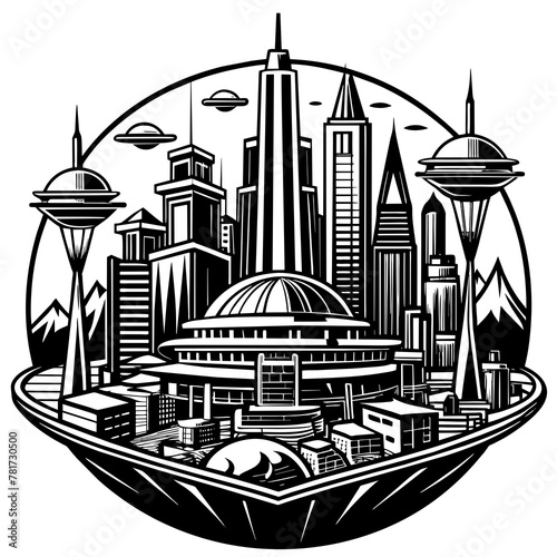        Future city vector illustration.
