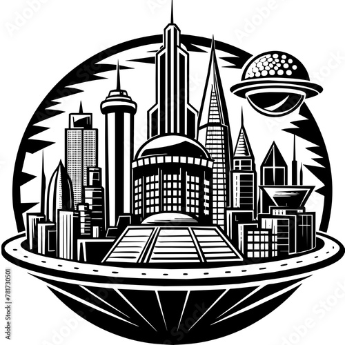        Future city vector illustration.
