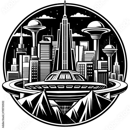        Future city vector illustration.
