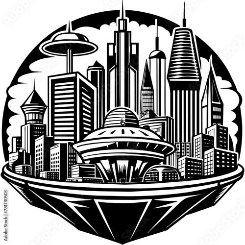        Future city vector illustration.
