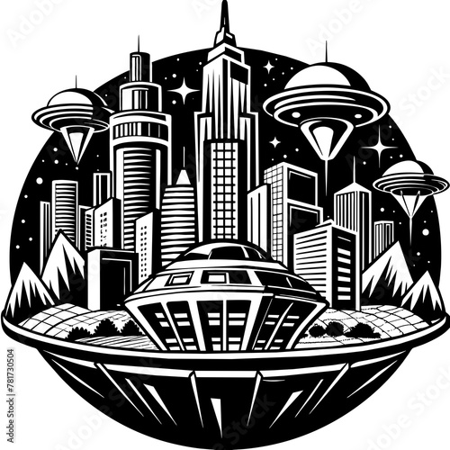        Future city vector illustration.
