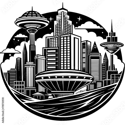        Future city vector illustration.
