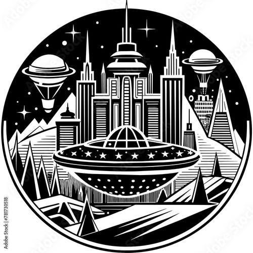        Future city vector illustration.
