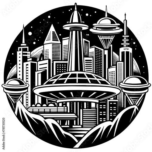       Future city vector illustration.
