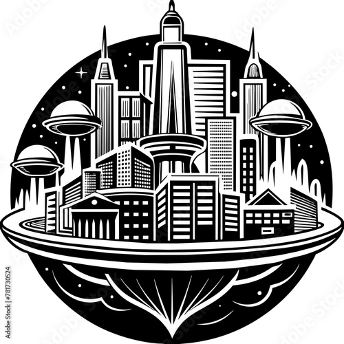        Future city vector illustration.

