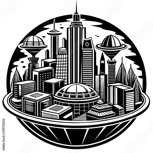        Future city vector illustration.
