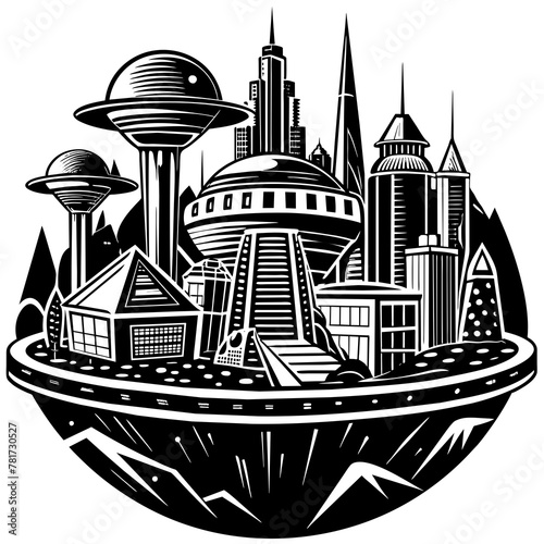        Future city vector illustration.
