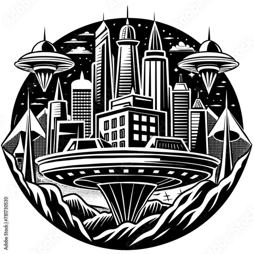        Future city vector illustration.
