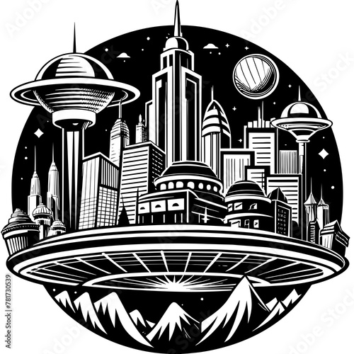        Future city vector illustration.
